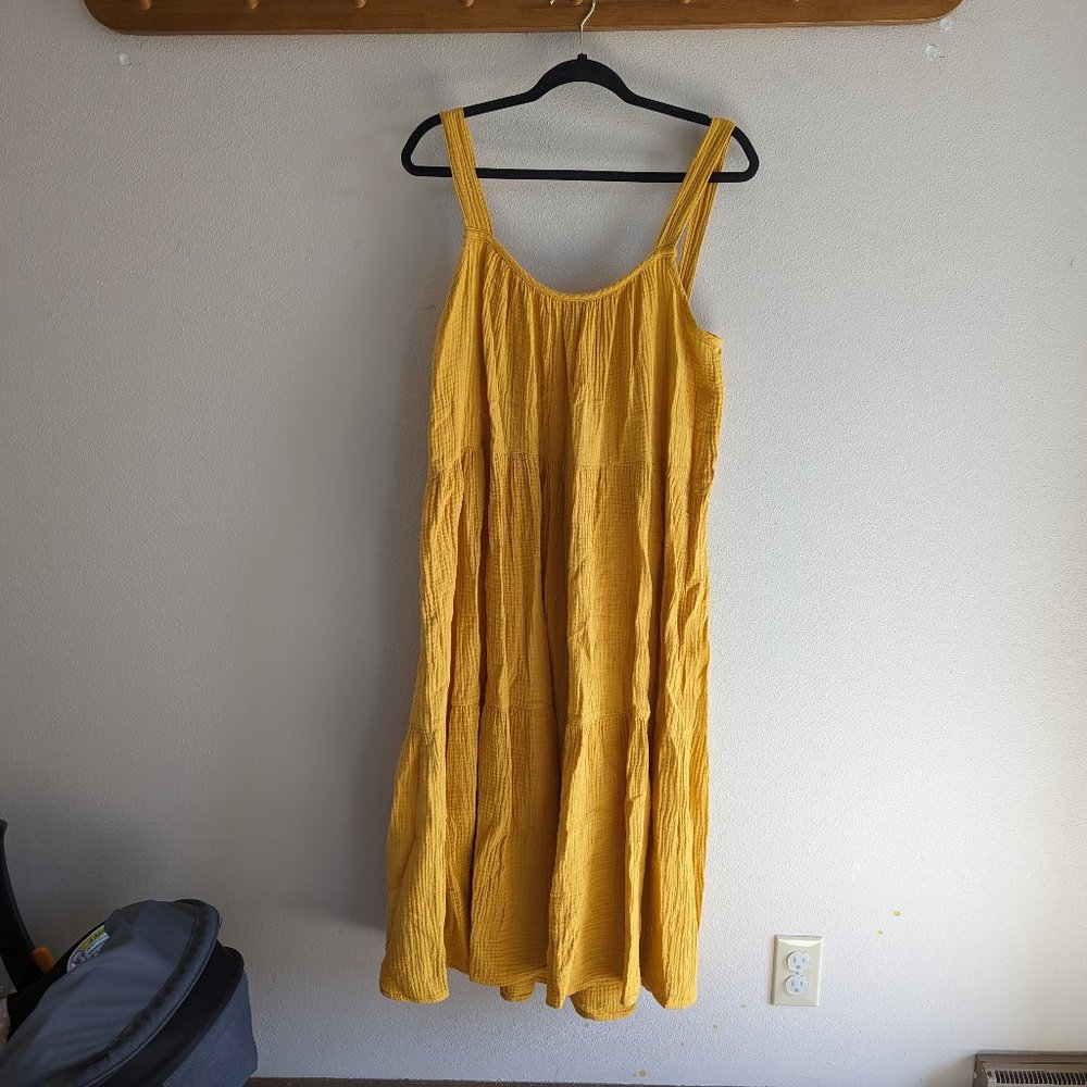 BB Dakota by Steve Madden yellow cotton gauze midi dress